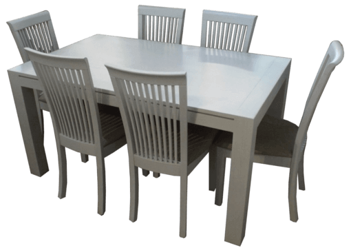 Coastal White Wash Dining Table, White Washed Wood Dining Room Chairs