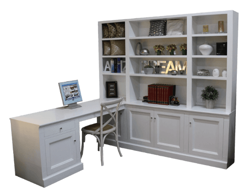 coastal design furniture - white corner study desk