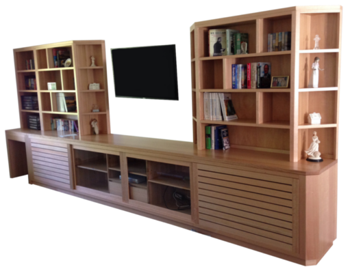 Coastal Design Furniture - Custom Made Natural Timber TV Wall Unit