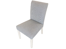 Dining chair with a textured fabric seat and light-colored wooden legs, featured in Coastal Design Furniture's range of personalized furniture solutions.