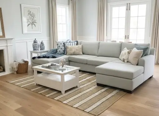 Hamptons styled lounge room. 