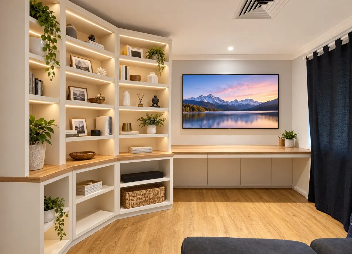 AI assisted clean up of the custom made executive home office.