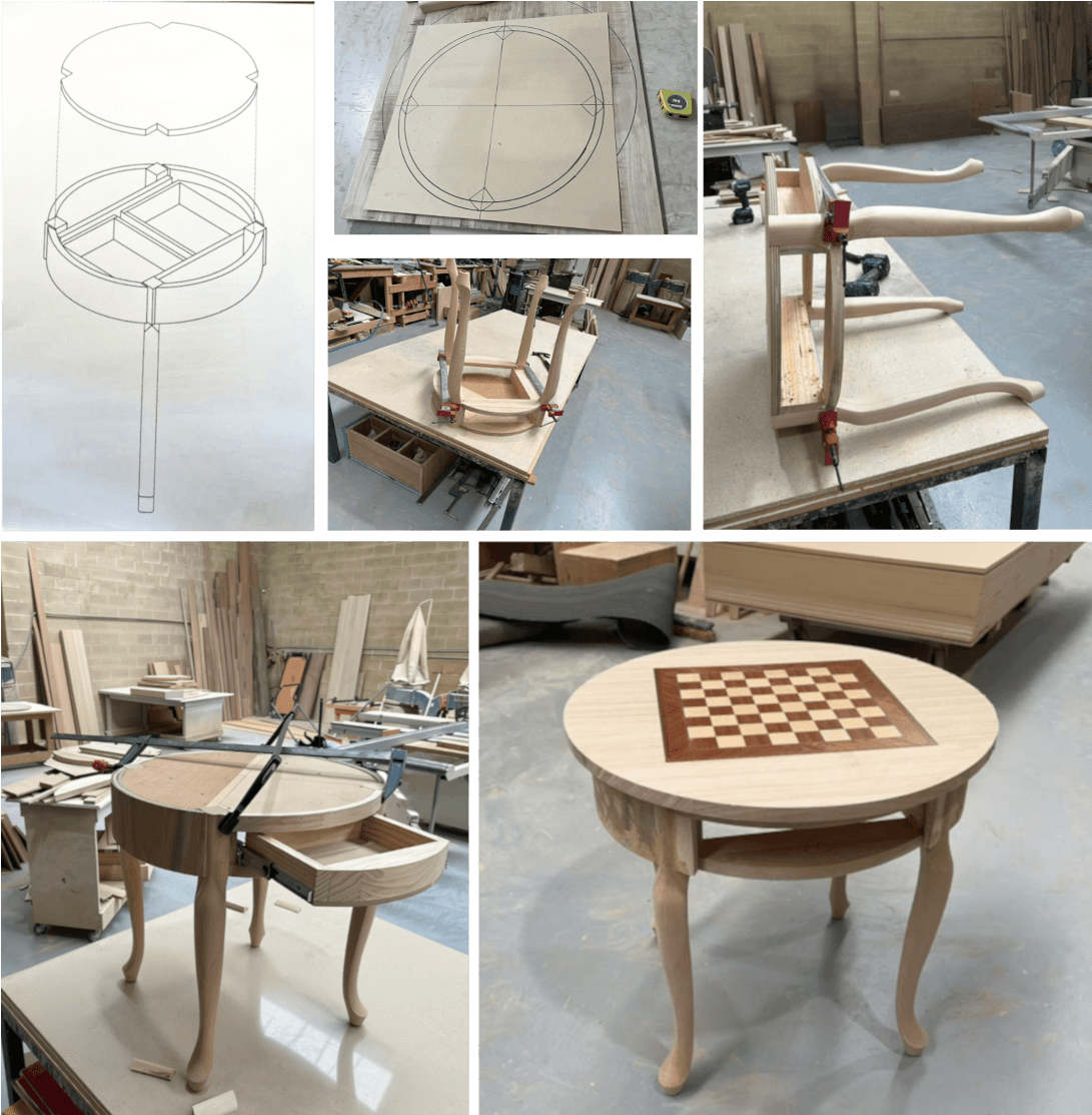 Custom made chess coffee table with Australian timber. Hand made in Australia by Coastal Design Furniture.